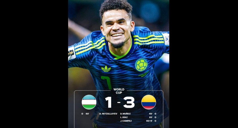 COLOMBIA ARRANCÓ LA COPA DEL MUNDO CON UN TRIUNFO ANTE UZBEKISTÁN .