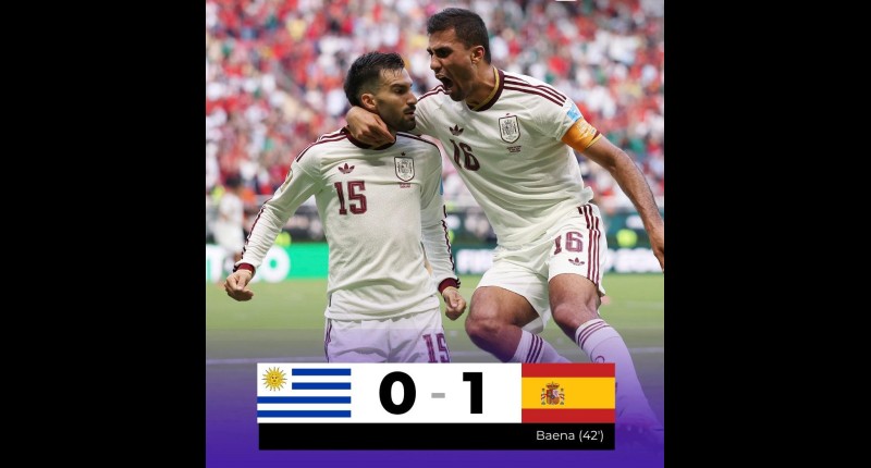  URUGUAY ESTÁ ELIMINADO DE LA COPA DEL MUNDO 2026 EN LA FASE DE GRUPOS AL PERDER CON ESPAÑA.