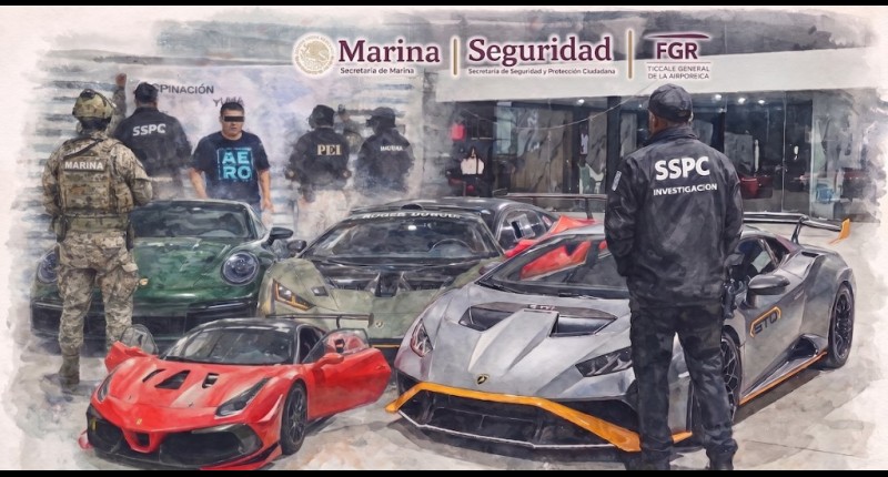 LAMBORGHINI, FERRARI Y PORSCHE: ASÍ ES LA COLECCIÓN DE AUTOS DE LUJO ASEGURADA A PRESUNTO OPERADOR DEL CÁRTEL DEL NORESTE EN YUCATÁN