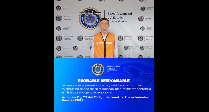 FISCALÍA DE AGUASCALIENTES VINCULA A PROCESO A DETENIDO CON 20 DOSIS DE SUSTANCIA PROHIBIDA