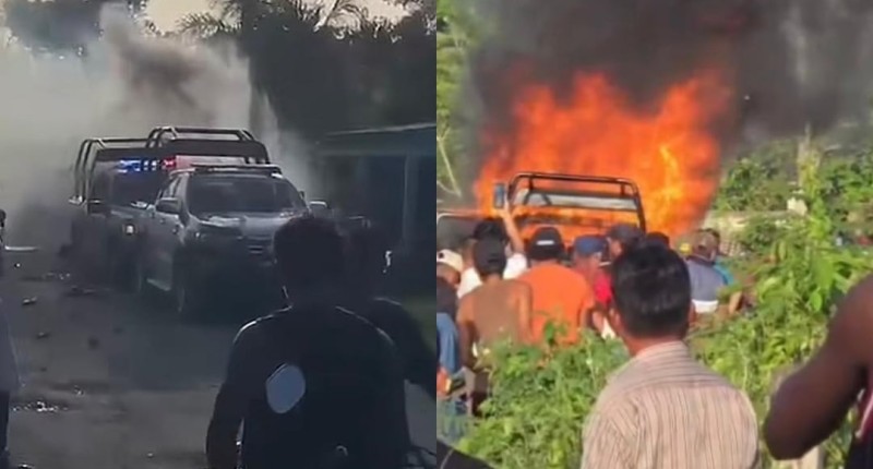 QUEMAN PATRULLAS E INSTALACIONES DE LA DELEGACIÓN MUNICIPAL DE CÁRDENAS, TABASCO; POBLADORES EXIGEN ESCLARECER MUERTE DE MOTOCICLISTA | VIDEO 