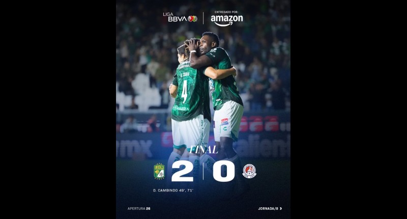 DÍBER CAMBINDO FIRMA UN DOBLETE Y LE DA EL TRIUNFO A LEÓN SOBRE SAN LUIS (2-0)