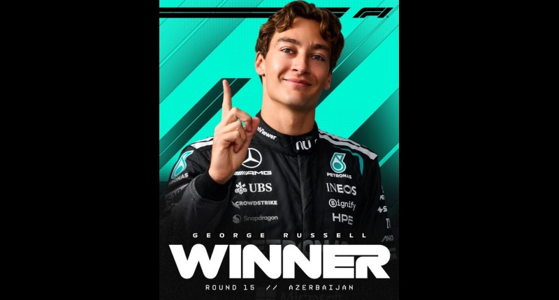 GEORGE RUSSELL DOMINA EN BAKÚ; FIN DE SEMANA DE PESADILLA PARA CADILLAC Y CHECO PÉREZ