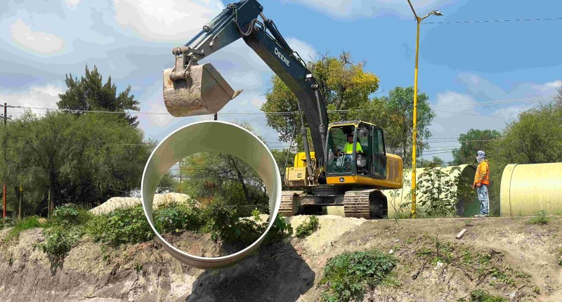 REPORTA MUNICIPIO DE AGS  68% DE AVANCE EN LA CONSTRUCCIÓN DEL COLECTOR PLUVIAL EN EL BLVD. JUAN PABLO II