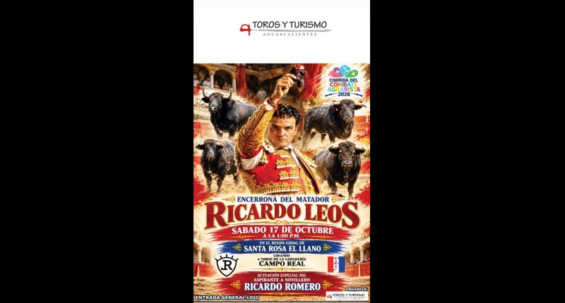 PRESENTACIÓN DE CARTEL TAURINO DE LA ENCERRONA DEL MATADOR RICARDO LEOS.