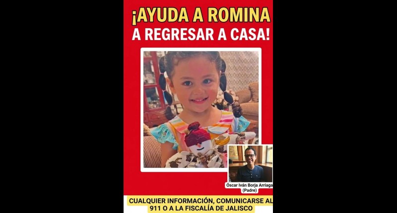 AÚN NO REGRESAN CON SU MAMÁ A ROMINA BORJA PÉREZ DE 3 AÑOS EN LA CHONA, JALISCO