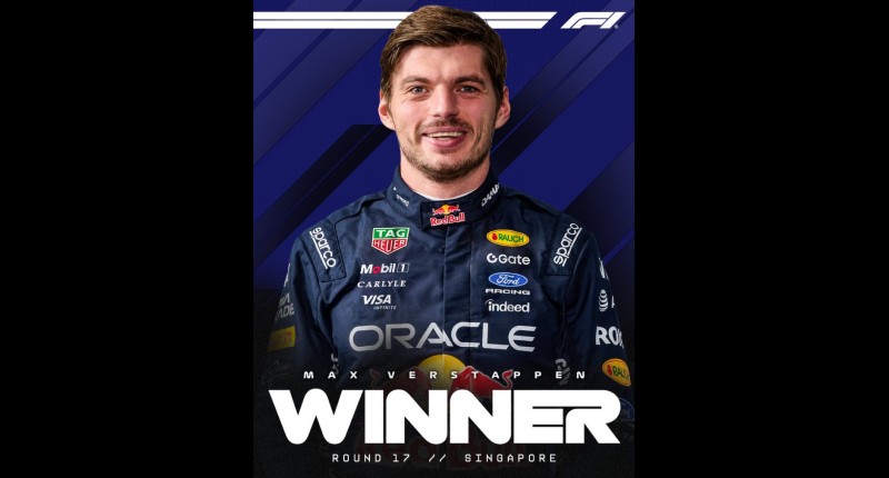 VERSTAPPEN DOMINA DE PUNTA A PUNTA EN SINGAPUR Y CHECO PÉREZ SUFRE UN DURO REVÉS EN EL PUESTO 17