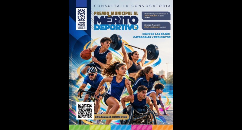 JESÚS MARÍA ABRE CONVOCATORIA PARA EL PREMIO MUNICIPAL AL MÉRITO DEPORTIVO 2026
