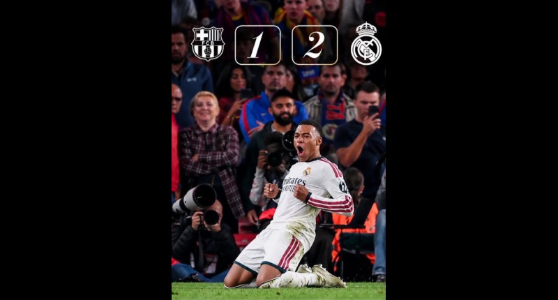 ¡EXHIBICIÓN MERENGUE! CON DOBLETE DE MBAPPÉ, REAL MADRID LE QUITA EL INVICTO EN LALIGA AL BARCELONA