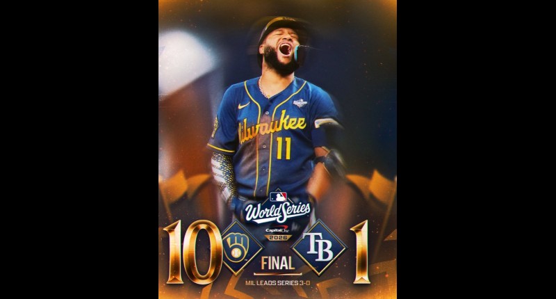 ¡A UN PASO DE LA GLORIA! MILWAUKEE APLASTA 10-1 A TAMPA BAY Y SE COLOCA 3-0 EN LA SERIE MUNDIAL